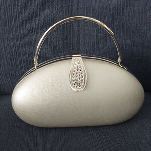 Chic Metallic Clutch with Gold Accents